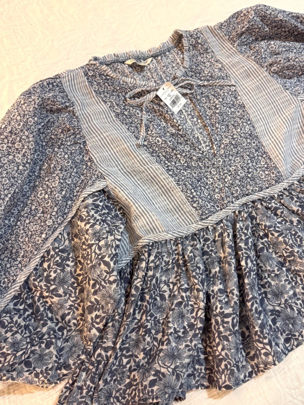 NWT American Eagle Boho Floral Peasant Blouse Top XS